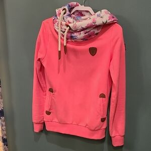 Wanakome Pink and Blue Floral Hoodie